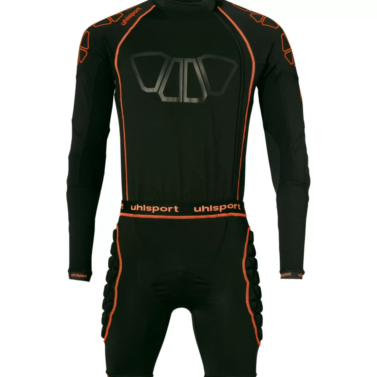 uhlsport Baselayer*Bionikframe Bodysuit Noir/Orange Fluo