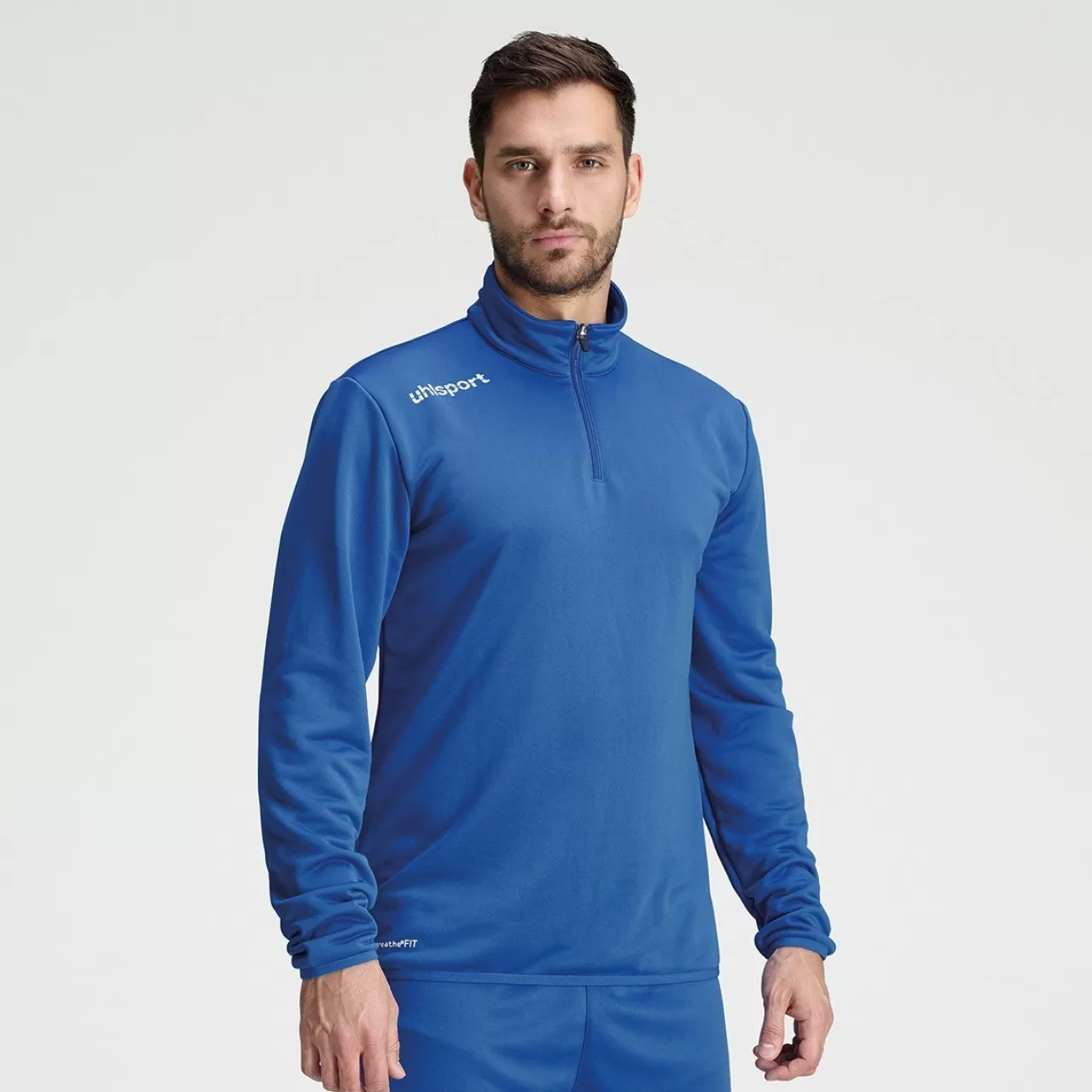 uhlsport Hauts De Formation*Essential 1/4 Zip Top Azur/Blanc