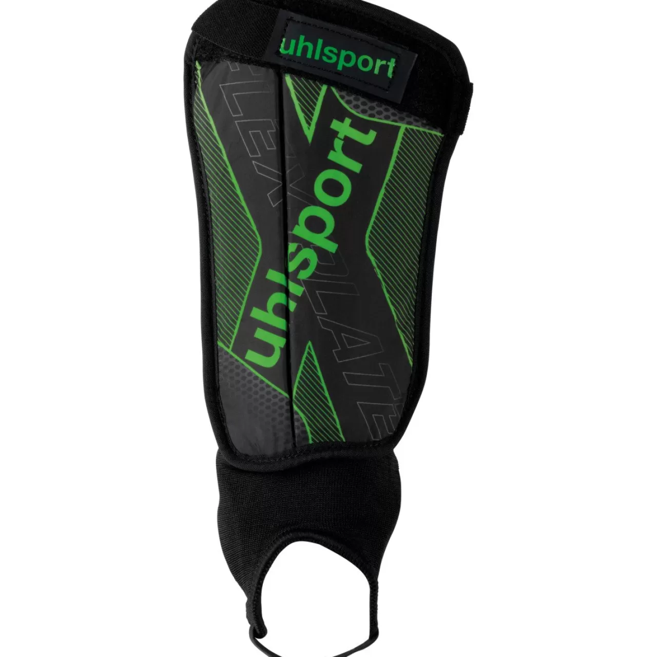 uhlsport Protège-Tibias*Flex Plate Noir/Vert Fluo/Argent