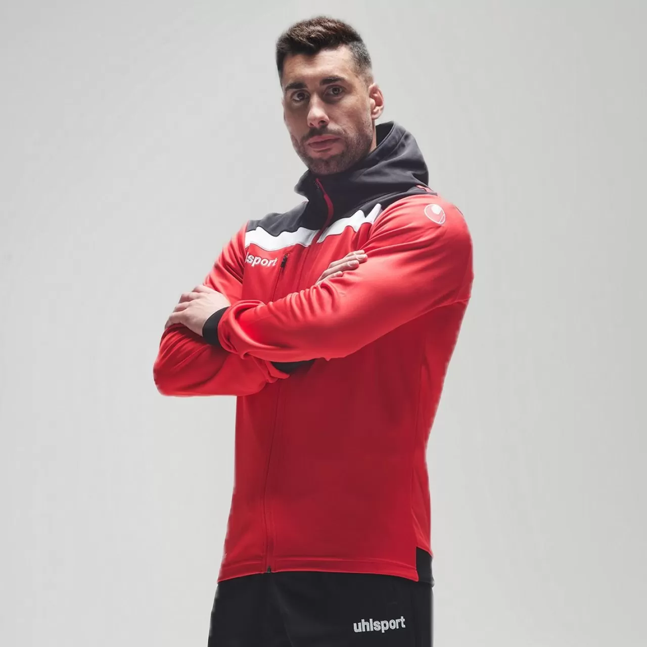 uhlsport Vestes D'entraînement*Offense 23 Multi Hood Jacket Rouge/Noir/Blanc