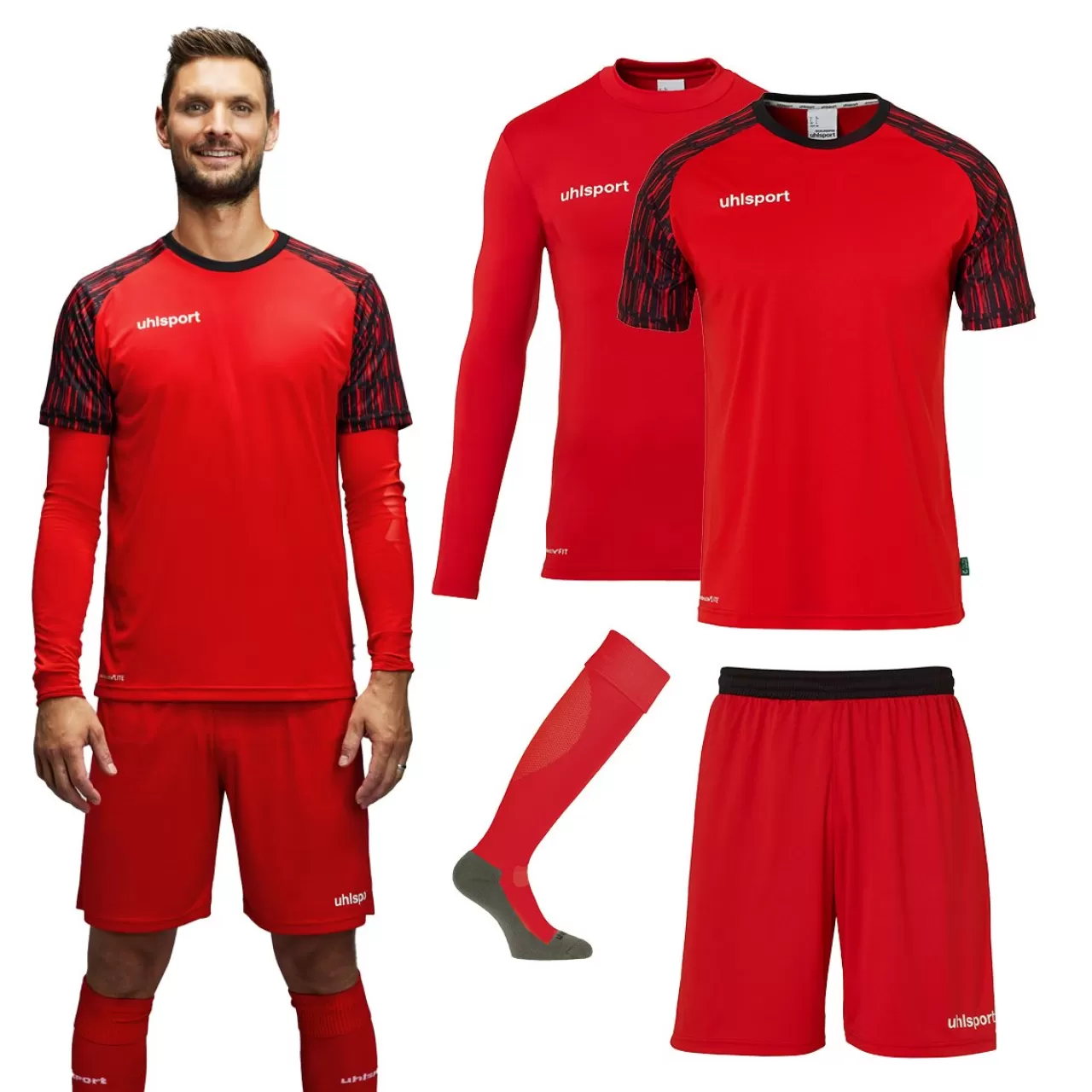 uhlsport Ensembles Pour Gardiens De But*Reaction Goalkeeper Set Rouge/Noir