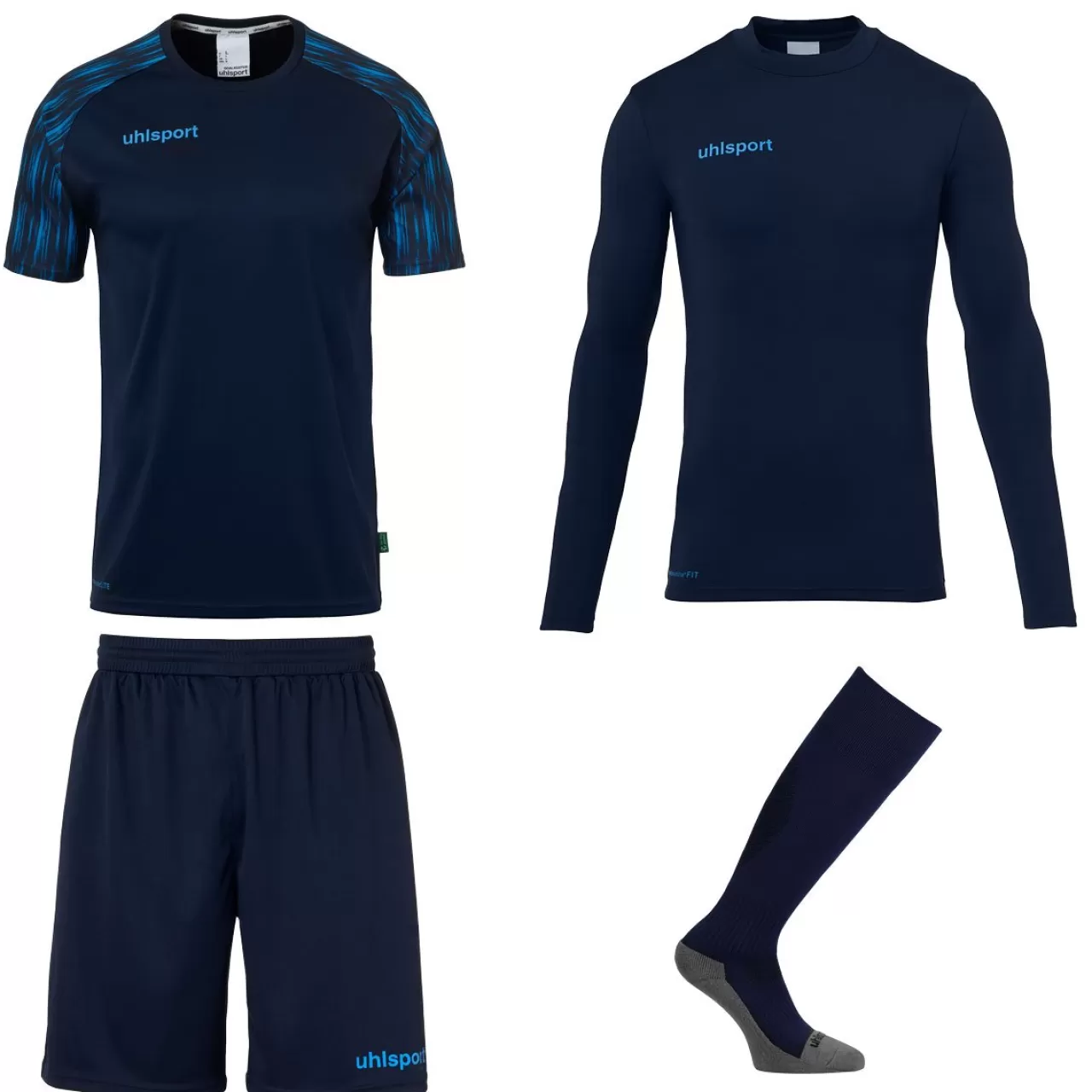 uhlsport Ensembles Pour Gardiens De But*Reaction Goalkeeper Set Bleu Marine/Bleu Fluo